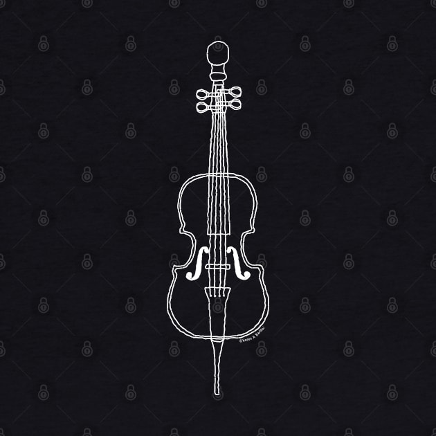 Cello Drawing in White by Barthol Graphics